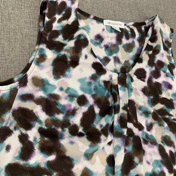 Liz Claiborne Multicolor Sleeveless blouse Medium Lightweight 100% Polyester - Picture 4 of 13